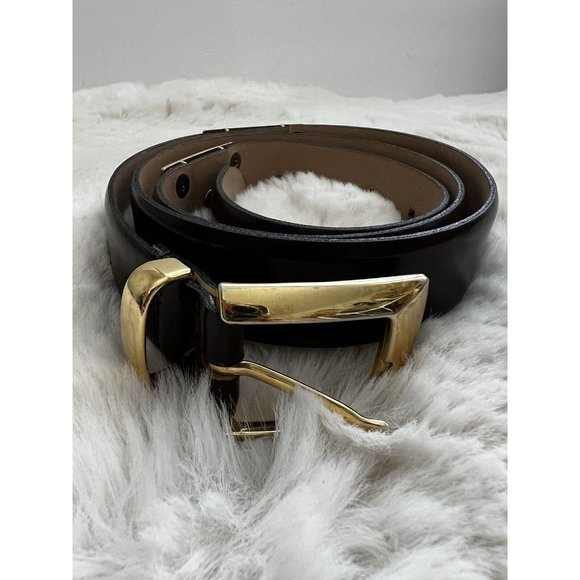 Code Azure Brown Leather Belt Made in Italy Size 36 Adornments Italy Unisex - Picture 1 of 5